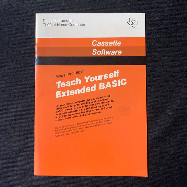 TI 99/4A Teach Yourself Extended BASIC (old style) instruction manual only Texas Instruments