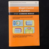 TI 99/4A Weight Control and Nutrition (old style) instruction manual only Texas Instruments