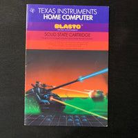 TI 99/4A Blasto (new style) instruction manual only Texas Instruments