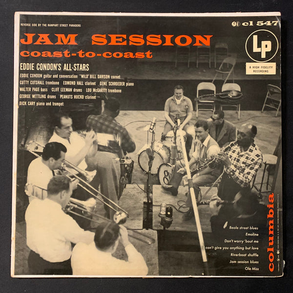 LP Eddie Condon's All Stars 'Jam Session Coast to Coast' (1954) VG+/VG Dixieland jazz record vinyl