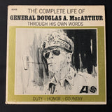 LP General Douglas A. MacArthur 'The Complete Life Of, Through His Own Words' (1964) VG+/VG spoken word