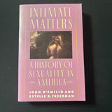 BOOK John D'Emilio, Estelle B. Freedman 'Intimate Matters: A History of Sexuality In America' (1988) PB first edition
