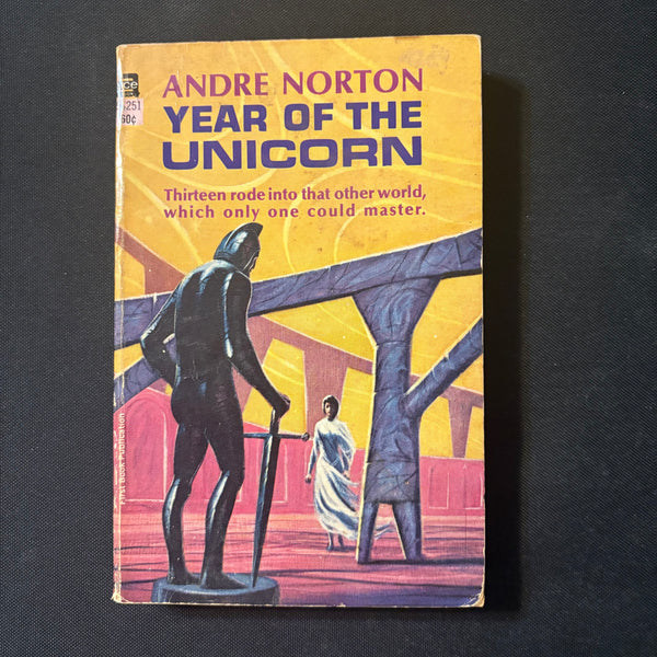 BOOK Andre Norton 'Year of the Unicorn' (1965) PB Ace science fiction fair condition