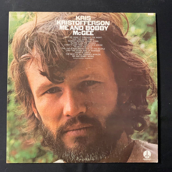 LP Kris Kristofferson 'Me and Bobby McGee' (1971) VG+/VG vinyl record