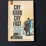 BOOK John D. MacDonald 'Cry Hard Cry Fast' (1955) PB fiction