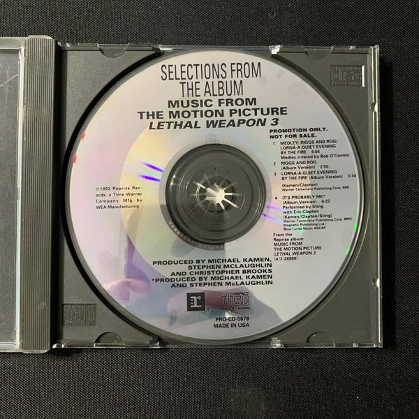 CD Selections from Lethal Weapon 3 soundtrack (1992) rare promo Sting/Eric Clapton