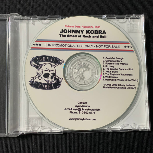 CD Johnny Kobra 'The Smell of Rock and Roll' (2006) rare promo advance LA rock