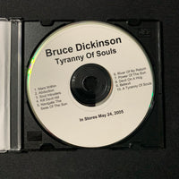 CD Bruce Dickinson 'Tyranny of Souls' (2005) CD-R label promo advance Iron Maiden