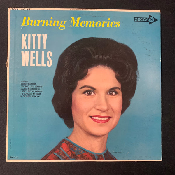 LP Kitty Wells 'Burning Memories' (1965) VG+/VG+ classic country vinyl