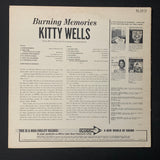 LP Kitty Wells 'Burning Memories' (1965) VG+/VG+ classic country vinyl