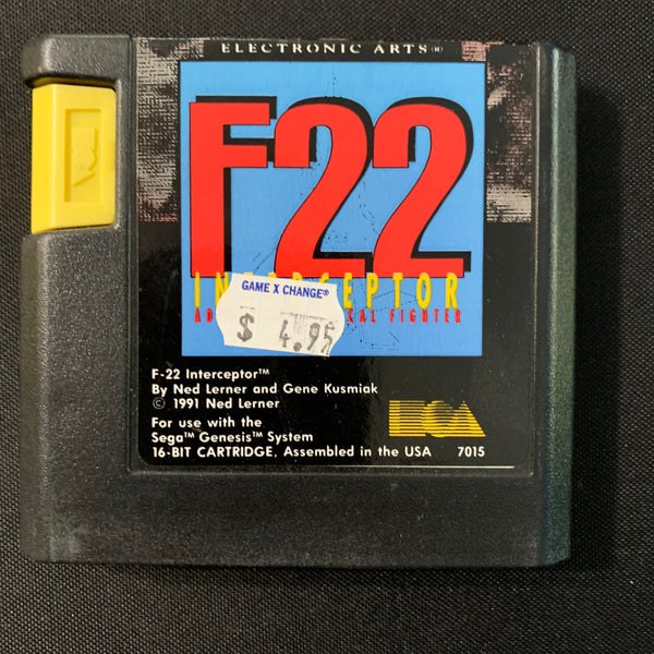 SEGA GENESIS F22 Interceptor tested video game cartridge Electronic Arts 1991