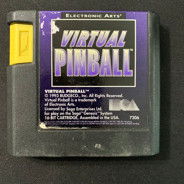 SEGA GENESIS Virtual Pinball tested video game cartridge Electronic Arts 1993