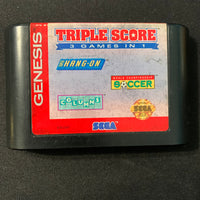 SEGA GENESIS Triple Score tested 3-in-1 game cartridge Columns Hang On Soccer