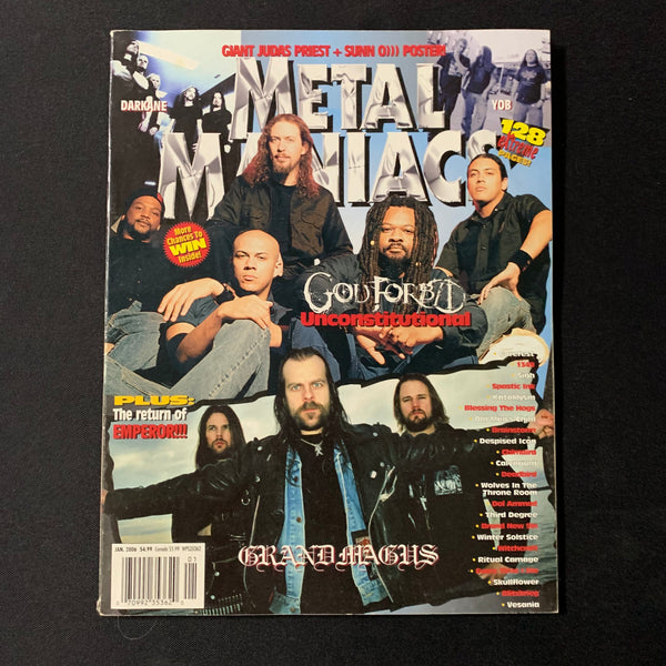 MAGAZINE Metal Maniacs Jan 2006 God Forbid, Grand Magus, Darkane, Emperor