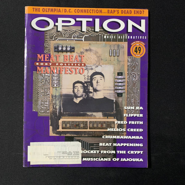 MAGAZINE Option #49 Mar/Apr 1993 Meat Beat Manifesto, Chumbawamba, Helios Creed