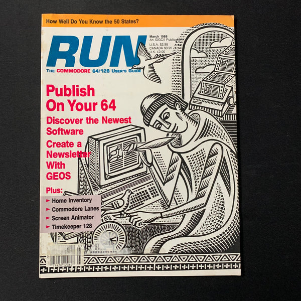 MAGAZINE Run March 1988 Commodore 64/128 desktop publishing GEOS screen animator