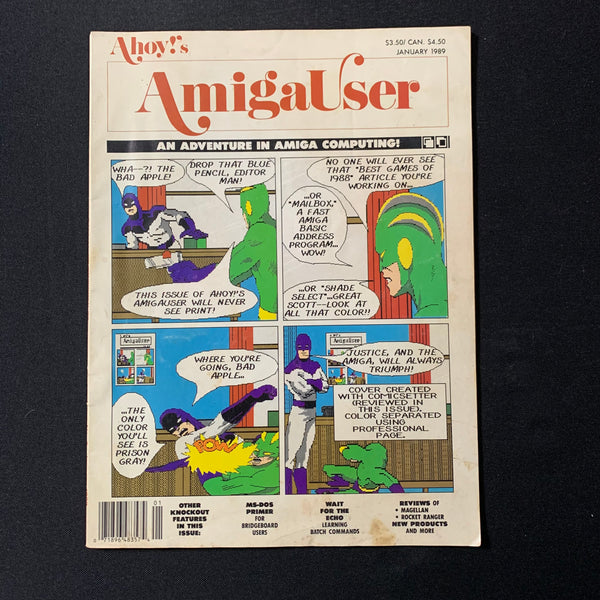 MAGAZINE Ahoy! AmigaUser January 1989 Commodore Amiga rare monthly Comicsetter