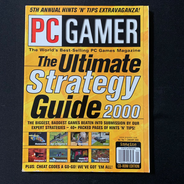 MAGAZINE PC Gamer January 2000 no CD strategy guide/cheat codes/hints tips