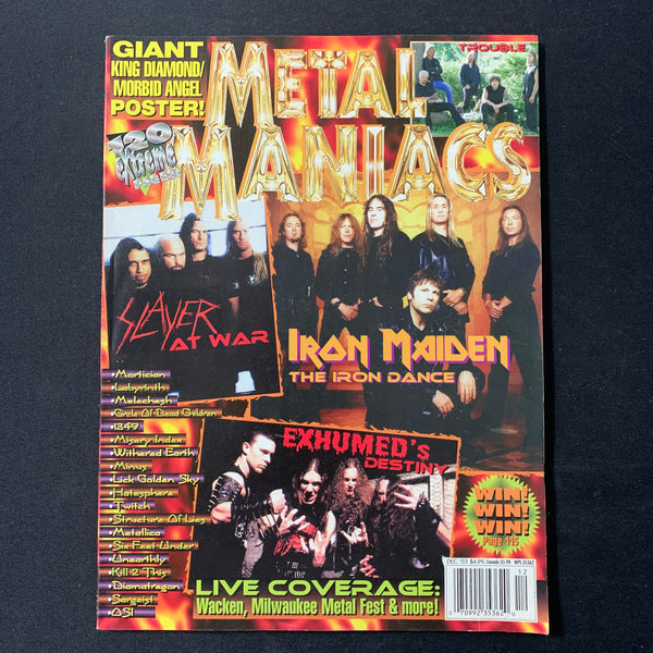 MAGAZINE Metal Maniacs Dec 2003 Iron Maiden, Slayer, Trouble, Exhumed, Mortician