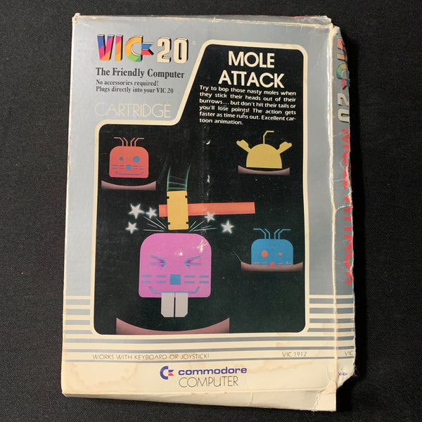 COMMODORE VIC 20 Mole Attack boxed tested video game cartridge whack-a-mole