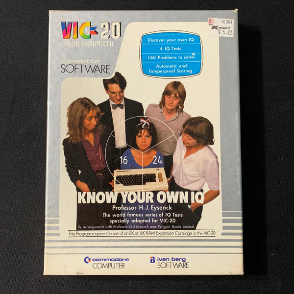 COMMODORE VIC 20 Know Your Own IQ tested cassette software complete boxed tests