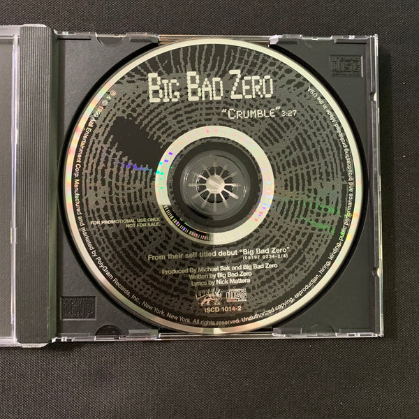 CD Big Bad Zero 'Crumble' (1999) 1 trk radio DJ promo single Las Vegas alt rock