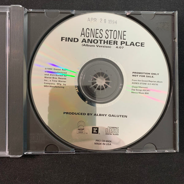 CD Agnes Stone 'Find Another Place' (1994) 1trk promo radio DJ single Qwest