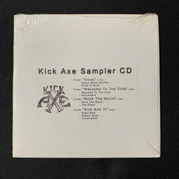 CD Kick Axe 'Sampler CD" (2004)  sealed reissue promo (Vices, IV, Rock the World)