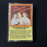 CASSETTE The Andrews Sisters '20 Greatest Hits' Scana tape female vocal pop trio