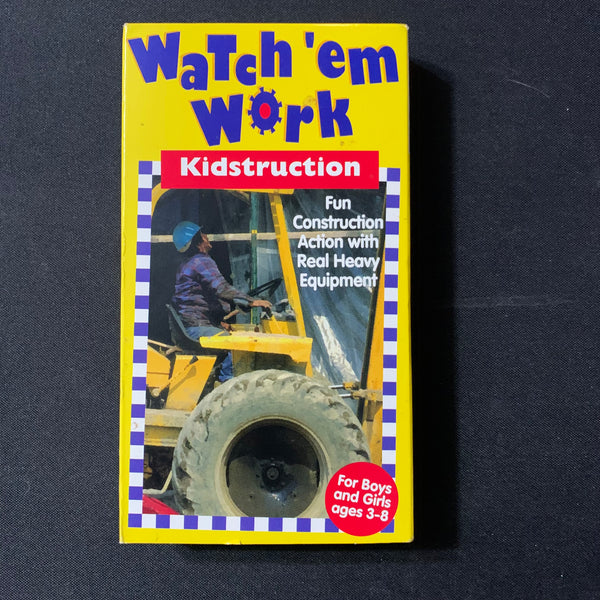 VHS Kidstruction Watch 'em Work (1994) video fun heavy equipment trucks cranes