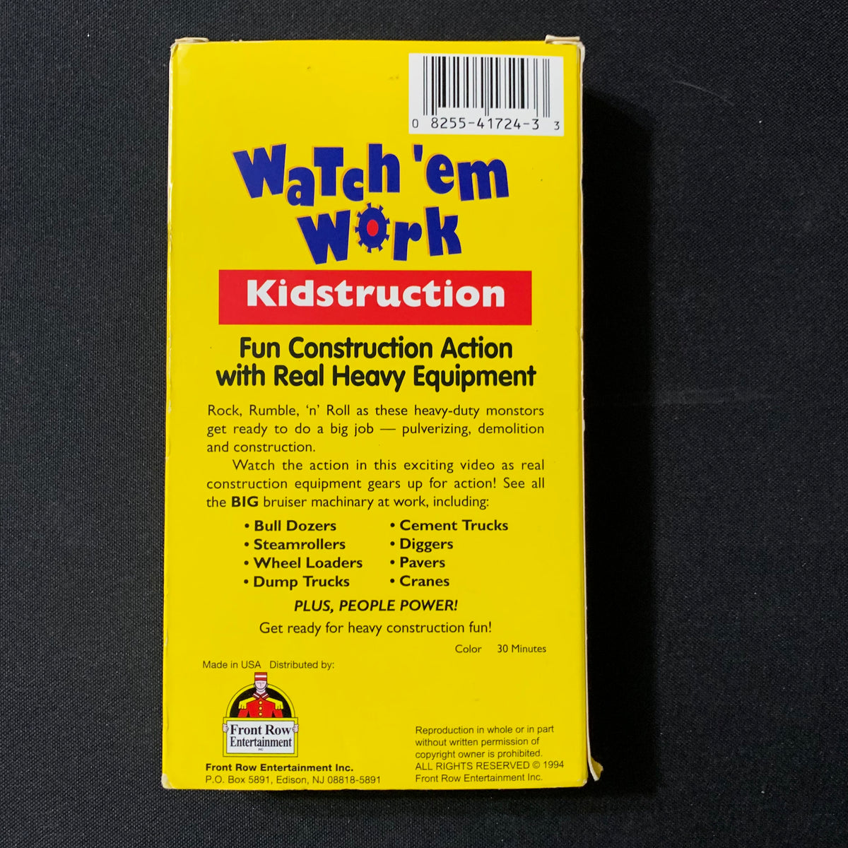 Watch Em Work VHS Kidstruction Watch 'em Work (1994) video fun heavy equipment truck ...