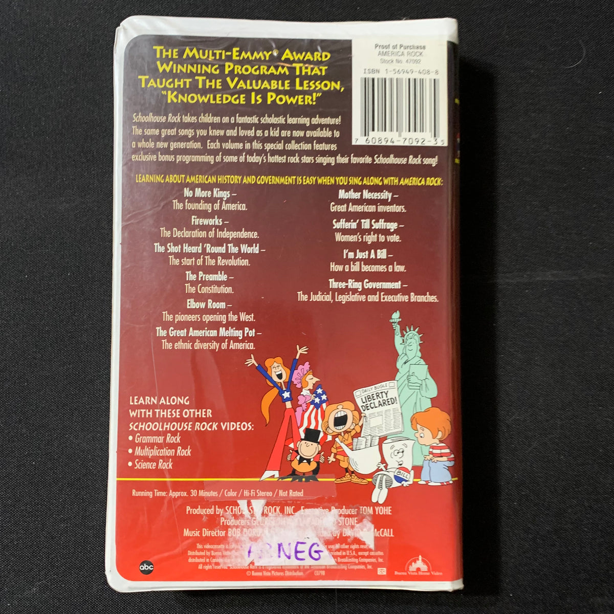 VHS School House Rock 25th Anniversary America Rock (1995) tape Bill o ...