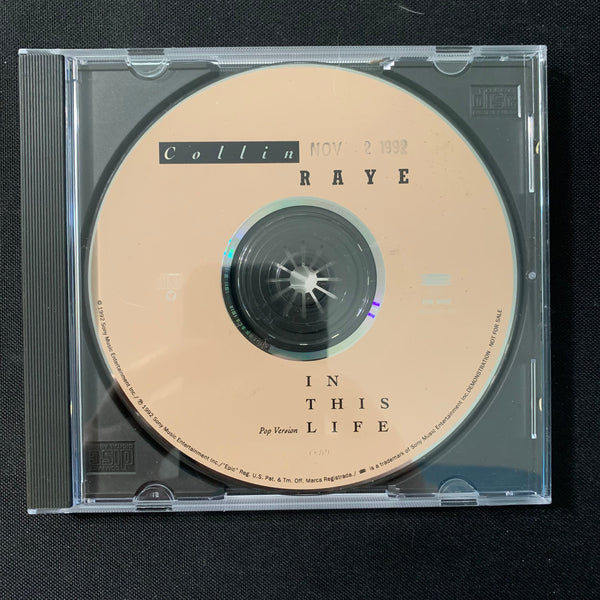 CD Collin Raye 'In This Life' (1992) 1tk radio promo DJ single country pop version