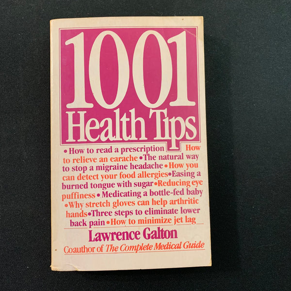 BOOK Lawrence Galton '1001 Health Tips' (1984) wellness life hacks PB