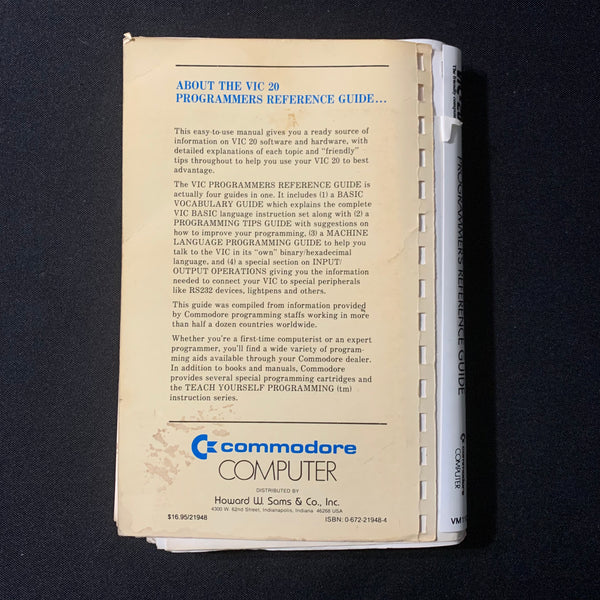 Machine Language Commodore COMMODORE VIC 20 Programmer's Reference Guide (1982) BASIC machine lan ...
