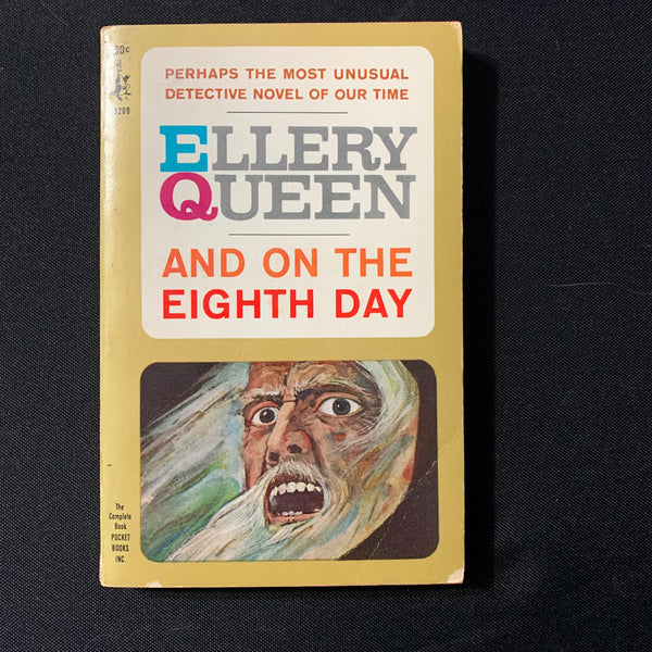 BOOK Ellery Queen 'And On the Eighth Day' (1966) PB Pocket pulp mystery novel
