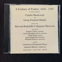 CD Harvard-Radcliffe Collegium Musicum 'Century of Psalms 1610-1707' (2004)