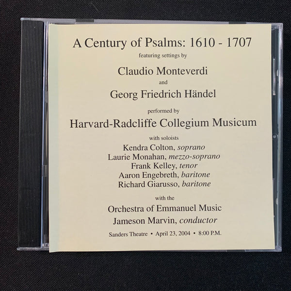 CD Harvard-Radcliffe Collegium Musicum 'Century of Psalms 1610-1707' (2004)