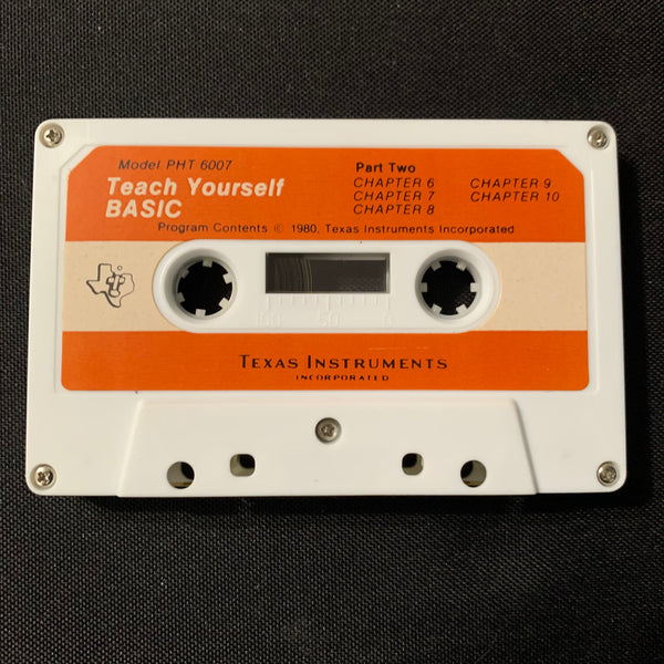 TEXAS INSTRUMENTS TI 99/4A 'Teach Yourself BASIC Part Two' (1980) cassette software