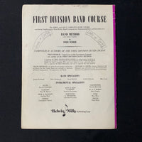 SHEET MUSIC First Division Band Method 'Program Highlights' (3rd F Horn) (1967)