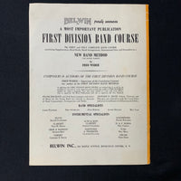 SHEET MUSIC First Division Band Course 'Concert Carnival' (1st F horn) 1964)