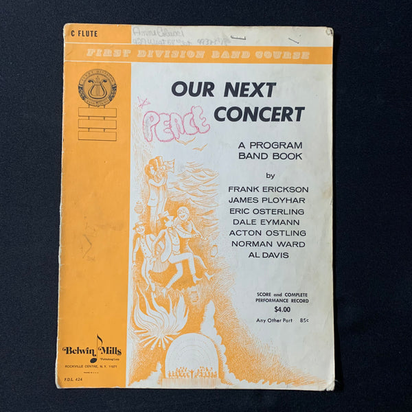 SHEET MUSIC First Division Band Course 'Our Next Concert' (C Flute) (1969)