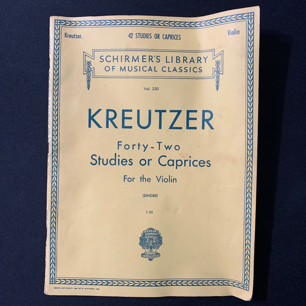 SHEET MUSIC Kreutzer '43 Studies or Caprices For the Violin' (1923) Edmund Singer