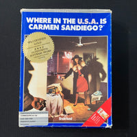 COMMODORE 64 Where In the USA Is Carmen Sandiego? (1985) tested boxed video game