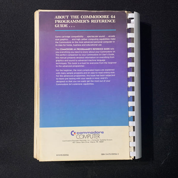 COMMODORE 64 Programmer's Reference Guide (1984) coding book – The ...