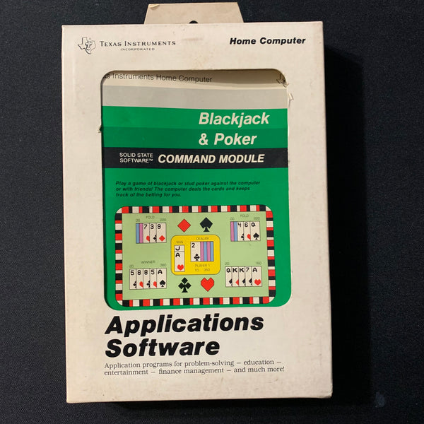 TEXAS INSTRUMENTS TI 99/4A Blackjack and Poker boxed complete tested cartridge