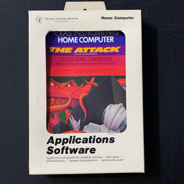 TEXAS INSTRUMENTS TI 99/4A The Attack boxed complete video game cartridge tested