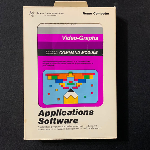 TEXAS INSTRUMENTS TI 99/4A Video Graphs tested graphics software cartridge w/box, manual