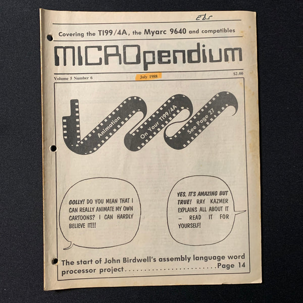 TEXAS INSTRUMENTS TI 99/4A Micropendium magazine July 1988 retro computing