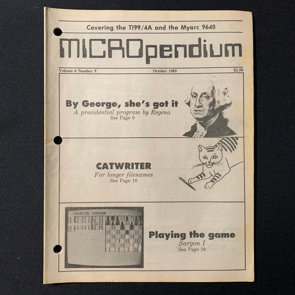 TEXAS INSTRUMENTS TI 99/4A Micropendium magazine October 1989 retro computing